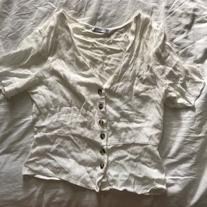 Bershka button down white shirt